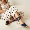 CUSHIONAIRE Talisa Espadrilles for Women, Closed Toe Wedge Sandal with Elastic Ankle Strap and Jute Wrapped Sole(Navy)