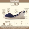 CUSHIONAIRE Talisa Espadrilles for Women, Closed Toe Wedge Sandal with Elastic Ankle Strap and Jute Wrapped Sole(Navy)