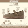 CUSHIONAIRE Tapas Canvas Mary Jane Flat Espadrilles for Women, Cushioned Comfort Closed Toe with Adjustable Strap(Taupe)
