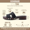 CUSHIONAIRE Thai 100% Genuine Leather Suede Platform Sandals for Women Adjustable Strap Heeled Slide Sandals(Black Smooth Vegan Leather)