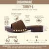 CUSHIONAIRE Timmi 100% Genuine Leather Suede Slides for Women, Slip On Low Heeled Dress Sandal with Studded Detail(Brown Genuine Suede)