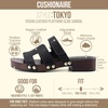 CUSHIONAIRE Tokyo Vegan Leather Suede Platform Sandals for Women Adjustable Strap Heeled Slide Sandals with Memory Foam Comfort(Black Smooth Vegan Leather)