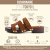 CUSHIONAIRE Tokyo Vegan Leather Suede Platform Sandals for Women Adjustable Strap Heeled Slide Sandals with Memory Foam Comfort(Cognac Genuine Suede)