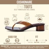 CUSHIONAIRE Toots Thong Strap Jelly Sandals for Women with Low Block Heel(Chocolate)