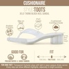 CUSHIONAIRE Toots Thong Strap Jelly Sandals for Women with Low Block Heel(Clear)