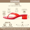 CUSHIONAIRE Toots Thong Strap Jelly Sandals for Women with Low Block Heel(Red)