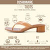 CUSHIONAIRE Toots Thong Strap Jelly Sandals for Women with Low Block Heel(Whiskey)