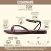 CUSHIONAIRE Tory Strappy Flat Sandals for Women, Toe Ring Sandals with Adjustable Buckle Ankle Strap, Wrap Style(Chocolate)