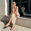 CUSHIONAIRE Tory Strappy Flat Sandals for Women, Toe Ring Sandals with Adjustable Buckle Ankle Strap, Wrap Style(Chocolate)