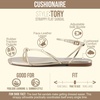 CUSHIONAIRE Tory Strappy Flat Sandals for Women, Toe Ring Sandals with Adjustable Buckle Ankle Strap, Wrap Style(Gold)