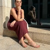 CUSHIONAIRE Tory Strappy Flat Sandals for Women, Toe Ring Sandals with Adjustable Buckle Ankle Strap, Wrap Style(Gold)