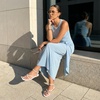 CUSHIONAIRE Tory Strappy Flat Sandals for Women, Toe Ring Sandals with Adjustable Buckle Ankle Strap, Wrap Style(Ivory)