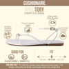 CUSHIONAIRE Tory Strappy Flat Sandals for Women, Toe Ring Sandals with Adjustable Buckle Ankle Strap, Wrap Style(Ivory)