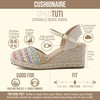 CUSHIONAIRE Tuti Platform Espadrilles for Women, Multicolor Woven Closed Toe Wedge Sandals with Adjustable Ankle Strap and Cushioned Footbed(Natural Raffia)