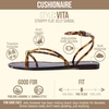 CUSHIONAIRE Vita Jelly Sandals for Women, Casual Lightweight Womens Strappy Sandals with Adjustable Buckle Strap and Gold Hardware Accent(Tortoise)