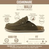 CUSHIONAIRE Wally Loafer-Style Suede Clogs for Men, Slip-On Backless Indoor Outdoor Mens Shoes with Cushioned Footbed(Olive)