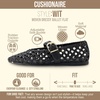 CUSHIONAIRE Wit Hand Woven Womens Flats, Comfortable Mary Jane Ballet Flat with Adjustable Buckle Braided Strap and Cushioned Memory Foam(Black)