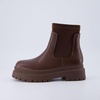 CUSHIONAIRE Women’s Dee Chelsea Stretch boot +Memory Foam, Wide Widths Available(Brown)
