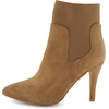 CUSHIONAIRE Women’s Geneva Stretch dress bootie with Memory Foam Padding, Wide Widths Available(Camel)
