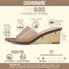 CUSHIONAIRE Women’s Gloss Lucite Wedge Heel Mule Sandals +Memory Foam, Wide Widths Available(Brown)
