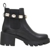 CUSHIONAIRE Women’s Julie chelsea boot with Jeweled strap +Memory Foam(Black)