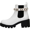 CUSHIONAIRE Women’s Julie chelsea boot with Jeweled strap +Memory Foam(White)