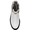 CUSHIONAIRE Women’s Julie chelsea boot with Jeweled strap +Memory Foam(White)