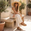 CUSHIONAIRE Women’s Kudos Platform Slide Sandals | Casual Sandals(Caramel)