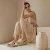 CUSHIONAIRE Women’s Kudos Platform Slide Sandals | Casual Sandals(Natural Raffia)