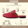 CUSHIONAIRE Yoga Kids Backless Penny Loafers Dress Shoes for Boys and Girls(Red)