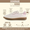 Cushionaire Bonnie Girls Tennis Shoes Lightweight Lace-Up Kids Sneakers(Off-white)