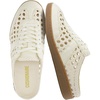 CUSHIONAIRE Buffy Woven Slip On Backless Sneaker Mules for Women(Ivory)