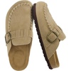CUSHIONAIRE Canoe Genuine Suede Clogs for Women Footwear with Moc Toe Design – Casual Slip On Womens Shoes(Beige)