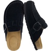 CUSHIONAIRE Canoe Genuine Suede Clogs for Women Footwear with Moc Toe Design – Casual Slip On Womens Shoes(Black)