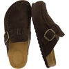 CUSHIONAIRE Canoe Genuine Suede Clogs for Women Footwear with Moc Toe Design – Casual Slip On Womens Shoes(Dark Brown)