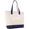 CUSHIONAIRE Canvas Tote Bag for Women, Everyday Casual Beach Bag with Secure Zip Top and Exterior Storage Pocket(Navy)