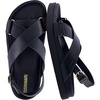 CUSHIONAIRE Eden Footbed Sandals for Women, Comfortable Arch Support Womens Sandals with Platform, Slingback Strap and Memory Foam(Black)