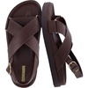 CUSHIONAIRE Eden Footbed Sandals for Women, Comfortable Arch Support Womens Sandals with Platform, Slingback Strap and Memory Foam(Chocolate)