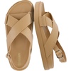 CUSHIONAIRE Eden Footbed Sandals for Women, Comfortable Arch Support Womens Sandals with Platform, Slingback Strap and Memory Foam(Tan)