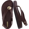 CUSHIONAIRE Expo Thong Sandals for Women, Comfortable Slingback Sandals with Arch Support and Cushioned Footbed(Chocolate)