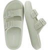 CUSHIONAIRE Fame Pillow Recovery Sandals for Women, Adjustable Double Buckle Waterproof EVA Cloud Slides for Women(Aloe)