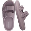 CUSHIONAIRE Fame Pillow Recovery Sandals for Women, Adjustable Double Buckle Waterproof EVA Cloud Slides for Women(Iris)