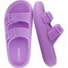 CUSHIONAIRE Fame Pillow Recovery Sandals for Women, Adjustable Double Buckle Waterproof EVA Cloud Slides for Women(Lavender)