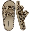 CUSHIONAIRE Fame Pillow Recovery Sandals for Women, Adjustable Double Buckle Waterproof EVA Cloud Slides for Women(Leopard)