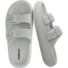 CUSHIONAIRE Fame Pillow Recovery Sandals for Women, Adjustable Double Buckle Waterproof EVA Cloud Slides for Women(Lt. Grey)