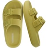 CUSHIONAIRE Fame Pillow Recovery Sandals for Women, Adjustable Double Buckle Waterproof EVA Cloud Slides for Women(Yellow)