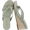 CUSHIONAIRE Ferry Espadrille Wedge Sandals for Women, Thong Platform Flip Flops with Cross Strap and Slip-On Design(Sage)