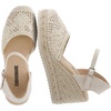 CUSHIONAIRE Flora Platform Espadrilles for Women, Dressy Wedge Closed Toe Sandals with Ankle Strap and Cushioned Footbed(Natural)