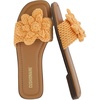 CUSHIONAIRE Gemma Knit Flat Slide Sandals for Women with Woven Strap(Orange)