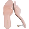 CUSHIONAIRE Giselle Clear Kitten Heels for Women, Comfortable and Stylish Low Heeled Mules Dressy Slip-On Design(Blush)